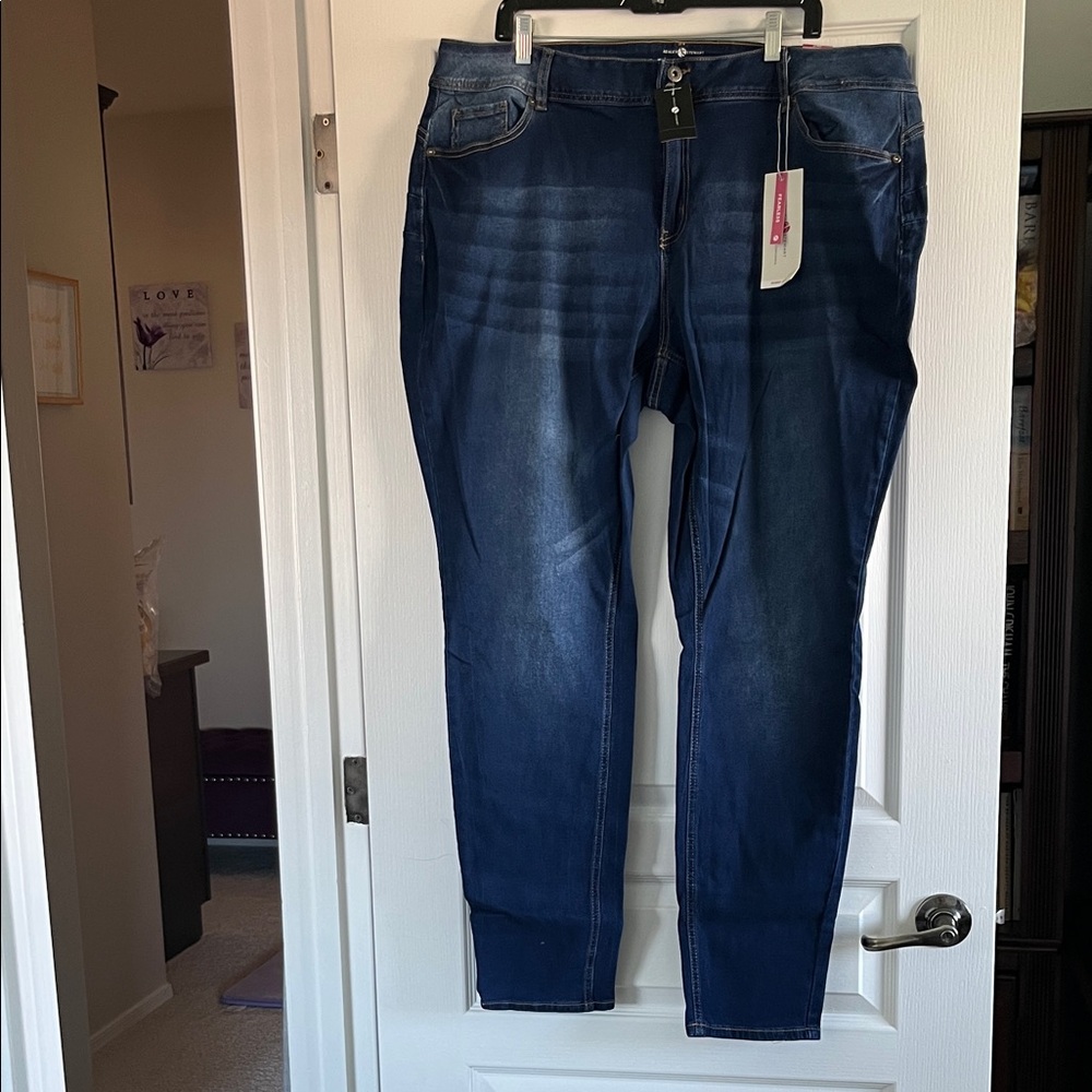 Ashley Stewart Bold Blue Denim Jeans NWT 🪻